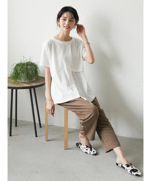 CRAFT STANDARD BOUTIQUE(クラフトスタンダードブティック)の「アシンメトリーギャザーブラウス *◆(Tシャツ/カットソー・レディース・ブラック/オフホワイト/オレンジ/グリーン・FREE)」の19枚目の写真