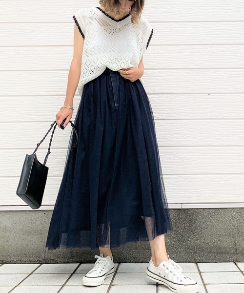 Q（キュー）の「バイカラークロシェ セットアップ（ワンピース・レディース・オリーブ/アイボリー・MEDIUM）」の11枚目の写真