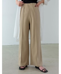 Re:EDIT | [低身長/高身長サイズあり][イージーケア]カットジョーゼット切り替えストレートパンツ(その他パンツ)