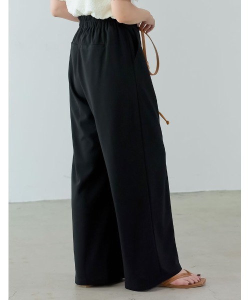 Re:EDIT（リエディ）の「[低身長/高身長サイズ有][イージーケア]カットジョーゼット切り替えストレートパンツ（その他パンツ・レディース・グリーン/ベージュ/ピンク/ブラック・LARGE/SHORT/TALL/MEDIUM）」の5枚目の写真