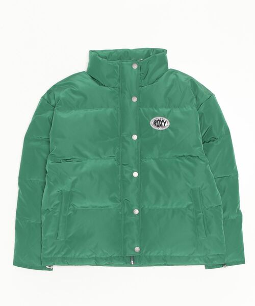 ROXY(ロキシー)の「ROXY SKATE/ロキシースケート ビッグシルエット/オーバーサイズ /無地/総柄ワンポイントロゴダウンジャケット RJK224601T(ダウンジャケット/コート・レディース・グリーン/マルチ/ブラック・L/M)」の9枚目の写真