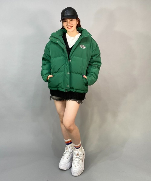 ROXY(ロキシー)の「ROXY SKATE/ロキシースケート ビッグシルエット/オーバーサイズ /無地/総柄ワンポイントロゴダウンジャケット RJK224601T(ダウンジャケット/コート・レディース・グリーン/マルチ/ブラック・L/M)」の16枚目の写真