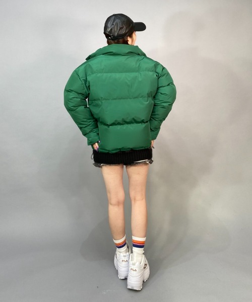 ROXY(ロキシー)の「ROXY SKATE/ロキシースケート ビッグシルエット/オーバーサイズ /無地/総柄ワンポイントロゴダウンジャケット RJK224601T(ダウンジャケット/コート・レディース・グリーン/マルチ/ブラック・L/M)」の18枚目の写真