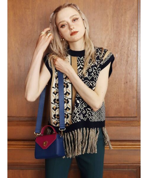 EVRIS（エヴリス）の「バイカラーミニショルダーバッグ（ショルダーバッグ・レディース・ブラック/イエロー/ブルー・FREE）」の7枚目の写真