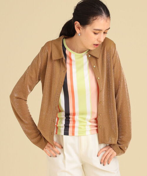 Ray BEAMS(レイビームス)の「Ray BEAMS / ラメ レギュラーカラー シャツ(シャツ/ブラウス・レディース・ライトグレー/マスタード・ONE SIZE)」の12枚目の写真