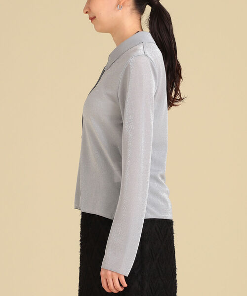 Ray BEAMS(レイビームス)の「Ray BEAMS / ラメ レギュラーカラー シャツ(シャツ/ブラウス・レディース・ライトグレー/マスタード・ONE SIZE)」の16枚目の写真