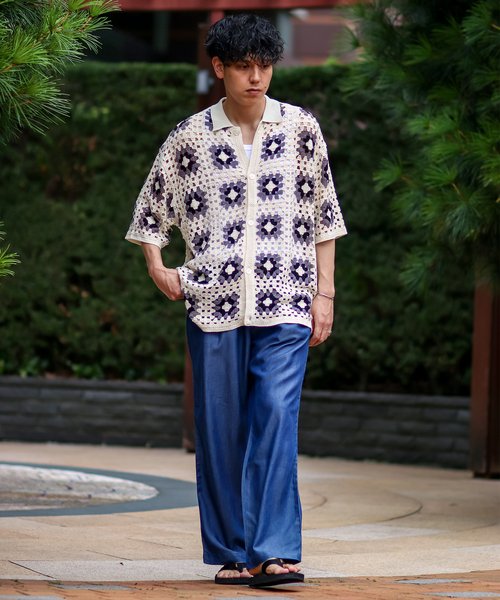B.C STOCK(ベーセーストック)の「ドレープ DENIM LIKE イージーパンツ(その他パンツ・メンズ・ライトブルー/ブルー・MEDIUM/LARGE)」の8枚目の写真