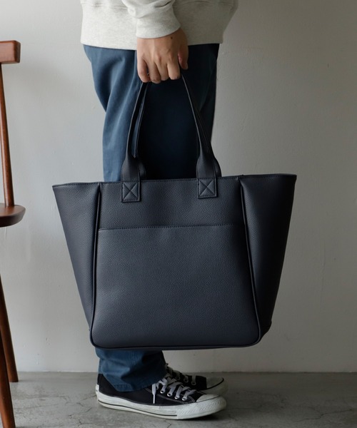 VitaFelice（ヴィータフェリーチェ）の「大容量ビジネストートバッグ（トートバッグ・メンズ・ブラック/グレー系その他/グレー/ネイビー・FREE）」の4枚目の写真