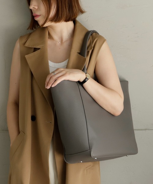 VitaFelice（ヴィータフェリーチェ）の「大容量ビジネストートバッグ（トートバッグ・メンズ・ブラック/グレー系その他/グレー/ネイビー・FREE）」の3枚目の写真