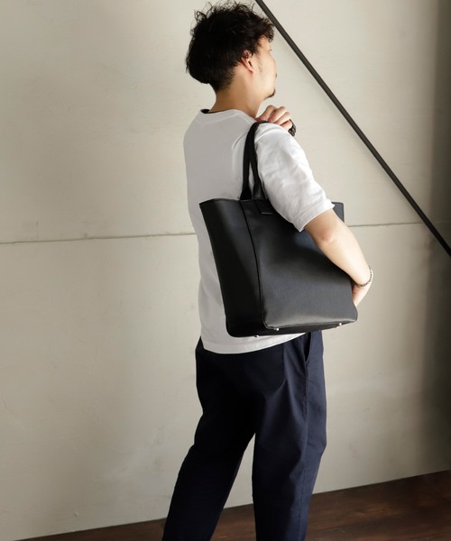 VitaFelice（ヴィータフェリーチェ）の「大容量ビジネストートバッグ（トートバッグ・メンズ・ブラック/グレー系その他/グレー/ネイビー・FREE）」の6枚目の写真