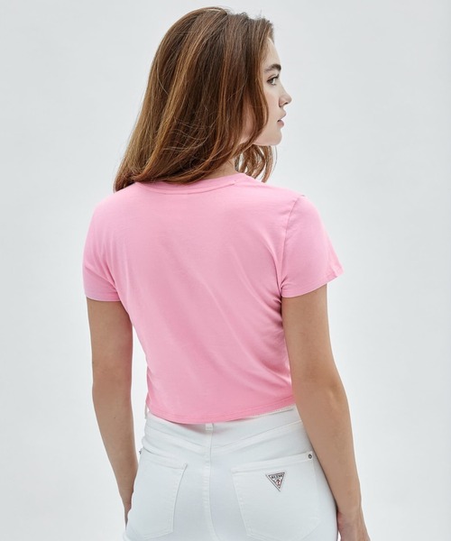 Guess（ゲス）の「GUESS Originals Grid Baby Tee（Tシャツ/カットソー・レディース・オレンジ/ピンク/ブラック/ブルー・MEDIUM/SMALL/X-SMALL）」の9枚目の写真