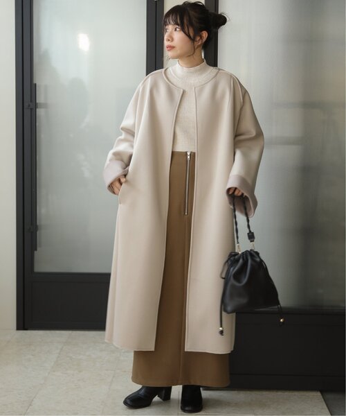 RAY CASSIN（レイカズン）の「ボンディングノーカラーロングコート