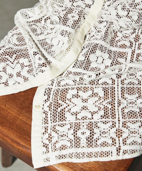 ブロックレースシャツ トゥデイフル ホワイト ブロックレースシャツ トゥデイフル ホワイト 【公式通販】