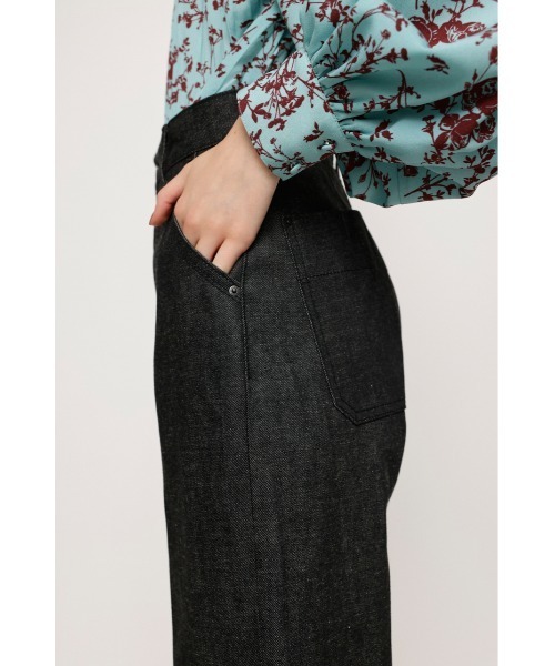 SLY（スライ）の「HW WIDE STRAIGHT-E ハイウェスト ワイド ストレート デニムパンツ（デニムパンツ・レディース・ブラック・1/2/0）」の6枚目の写真