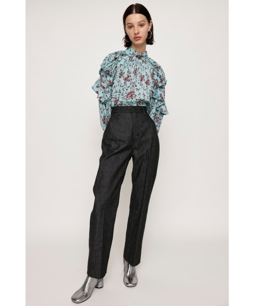 SLY（スライ）の「HW WIDE STRAIGHT-E ハイウェスト ワイド ストレート デニムパンツ（デニムパンツ・レディース・ブラック・1/2/0）」の9枚目の写真