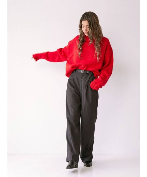 Ungrid（アングリッド）の「ハイネックボリュームカラーニット（ニット/セーター・レディース・レッド/ピンク/ブルー/アイボリー・FREE）」の21枚目の写真