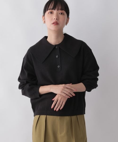 LOWRYS FARM(ローリーズファーム)の「ニットポロ 294811(ポロシャツ・レディース・ホワイト/ブラック/ブルー・FREE)」の11枚目の写真