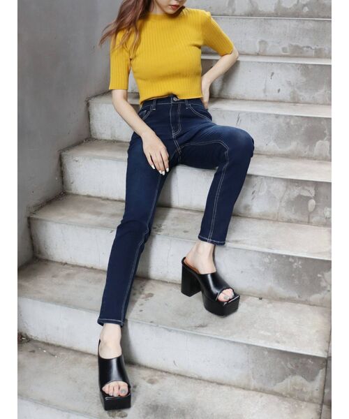 EVRIS(エヴリス)の「ストレッチスキニーデニムパンツ(デニムパンツ・レディース・ライトブルー/ブラック/ブルー・X-SMALL/SMALL/MEDIUM)」の8枚目の写真