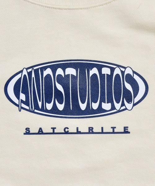 ANDSTUDIOS（アンドステュディオス）の「ANDSTUDIOS（アンドステュディオス）ELLIPSE LOGO クルーネック ビッグシルエット スウェット トレーナー（スウェット・レディース・ブラック/クリーム/ワインレッド/パープル/グリーン/グレー/カーキ・ONE SIZE）」の11枚目の写真