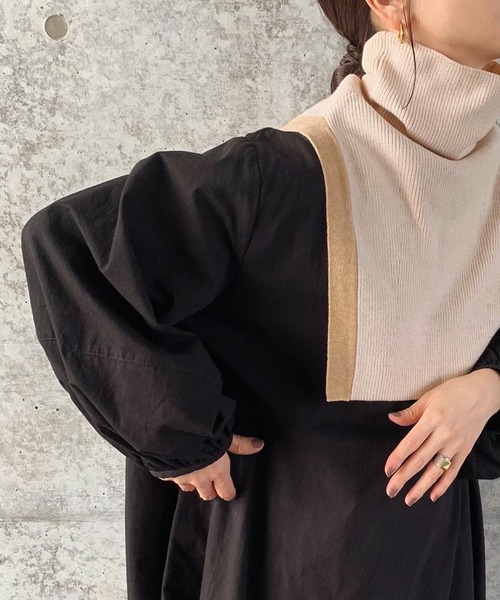 select MOCA by son（セレクトモカバイソン）の「ラタンスリーブコットンロングワンピース（ワンピース・レディース・アイボリー/ブラック・FREE）」の15枚目の写真