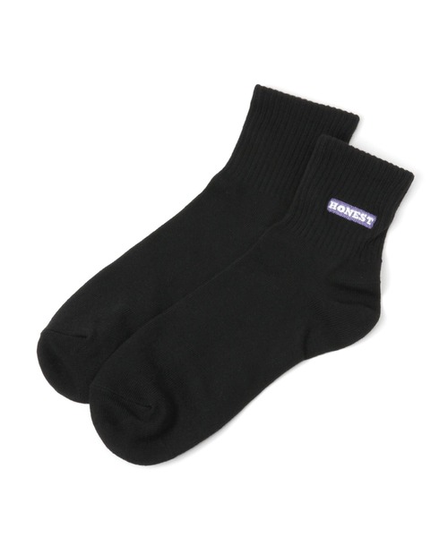 LAKOLE（ラコレ）の「TCロゴ刺繍ショートソックス / 349206（ソックス/靴下・メンズ・ブラック/パープル/レッド/グリーン/グレー・FREE）」の4枚目の写真