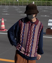 Perushu | クレイジーレトロニットポロベスト(ベスト)