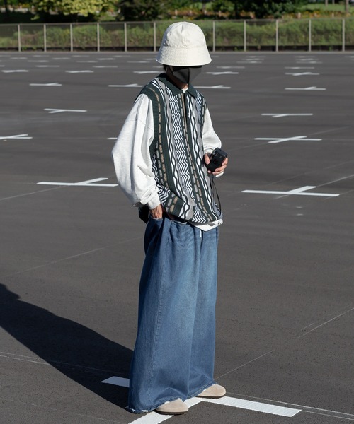 Perushu（ペルーシュ）の「クレイジーレトロニットポロベスト（ベスト・メンズ・ベージュ/グリーン/ボルドー・MEDIUM/LARGE）」の21枚目の写真