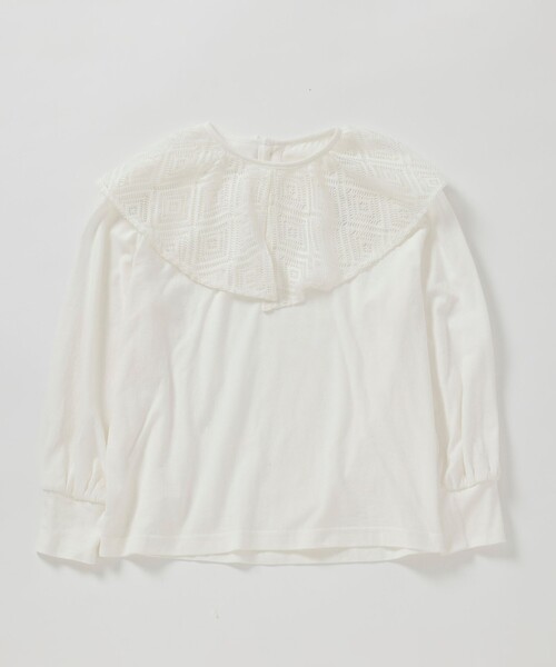 coen（コーエン）の「レースビッグカラーロングスリーブTシャツ（Tシャツ/カットソー・キッズ・ホワイト/ブラック・150/120/100/140/110/130）」の18枚目の写真