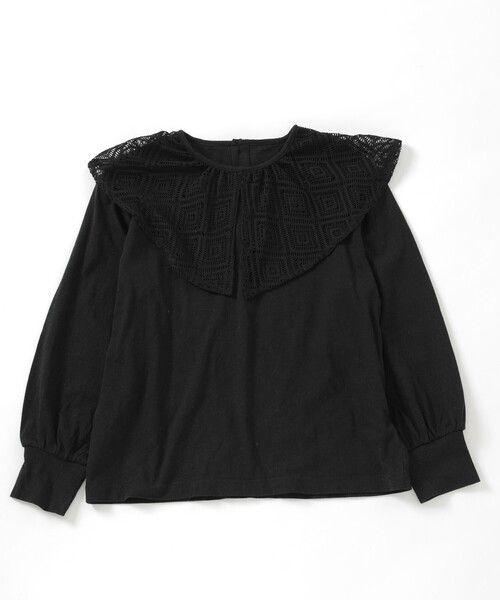 coen（コーエン）の「レースビッグカラーロングスリーブTシャツ（Tシャツ/カットソー・キッズ・ホワイト/ブラック・150/120/100/140/110/130）」の19枚目の写真