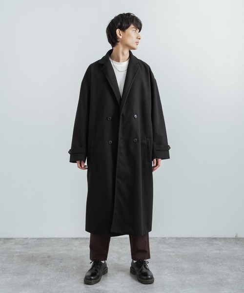 オーバーサイズ ロングダブルチェスターラップコート タイロッケン