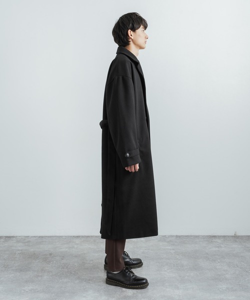オーバーサイズ ロングダブルチェスターラップコート タイロッケン