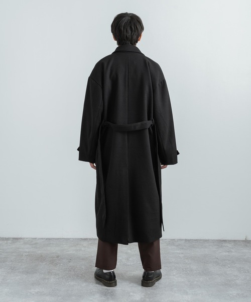 オーバーサイズ ロングダブルチェスターラップコート タイロッケン