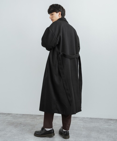 オーバーサイズ ロングダブルチェスターラップコート タイロッケン