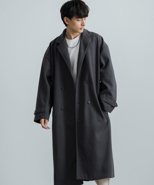 オーバーサイズ ロングダブルチェスターラップコート タイロッケン