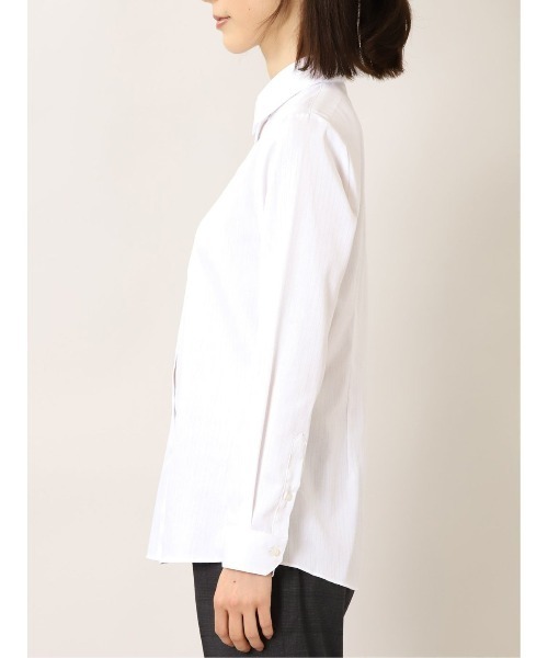 m.f.editorial（エムエフエディトリアル）の「エムエフエディトリアル レディース/m.f.editorial:Women 透け防止 形態安定 レギュラーカラー ビジネス ドレス 長袖 ブラウス（ビジネスシャツ・レディース・ホワイト・MEDIUM/LARGE/X-LARGE/S）」の8枚目の写真