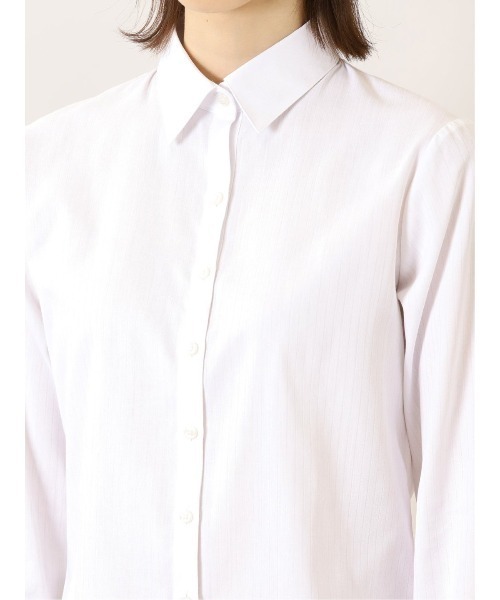 m.f.editorial（エムエフエディトリアル）の「エムエフエディトリアル レディース/m.f.editorial:Women 透け防止 形態安定 レギュラーカラー ビジネス ドレス 長袖 ブラウス（ビジネスシャツ・レディース・ホワイト・MEDIUM/LARGE/X-LARGE/S）」の10枚目の写真