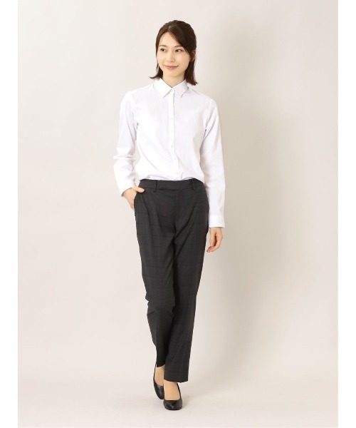 m.f.editorial（エムエフエディトリアル）の「エムエフエディトリアル レディース/m.f.editorial:Women 透け防止 形態安定 レギュラーカラー ビジネス ドレス 長袖 ブラウス（ビジネスシャツ・レディース・ホワイト・MEDIUM/LARGE/X-LARGE/S）」の12枚目の写真