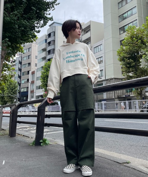 CIAOPANIC（チャオパニック）の「【CPC SCAMP】サイドラインスリットチノパン（チノパンツ・レディース・ブラック/カーキ/ベージュ・SMALL/MEDIUM）」の6枚目の写真