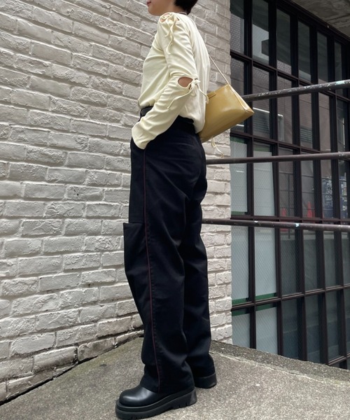 CIAOPANIC（チャオパニック）の「【CPC SCAMP】サイドラインスリットチノパン（チノパンツ・レディース・ブラック/カーキ/ベージュ・SMALL/MEDIUM）」の15枚目の写真