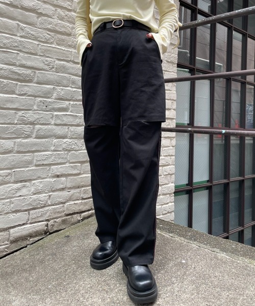 CIAOPANIC（チャオパニック）の「【CPC SCAMP】サイドラインスリットチノパン（チノパンツ・レディース・ブラック/カーキ/ベージュ・SMALL/MEDIUM）」の8枚目の写真