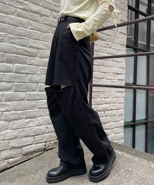 CIAOPANIC（チャオパニック）の「【CPC SCAMP】サイドラインスリットチノパン（チノパンツ・レディース・ブラック/カーキ/ベージュ・SMALL/MEDIUM）」の10枚目の写真