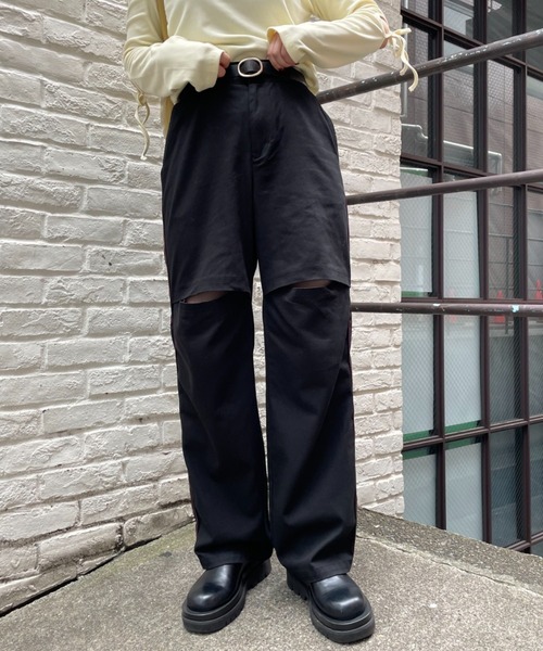 CIAOPANIC（チャオパニック）の「【CPC SCAMP】サイドラインスリットチノパン（チノパンツ・レディース・ブラック/カーキ/ベージュ・SMALL/MEDIUM）」の11枚目の写真