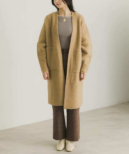 URBAN RESEARCH(アーバンリサーチ)の「モヘヤMIXストレッチガウンカーディガン(カーディガン/ボレロ・レディース・ベージュ/チャコールグレー・FREE)」の3枚目の写真