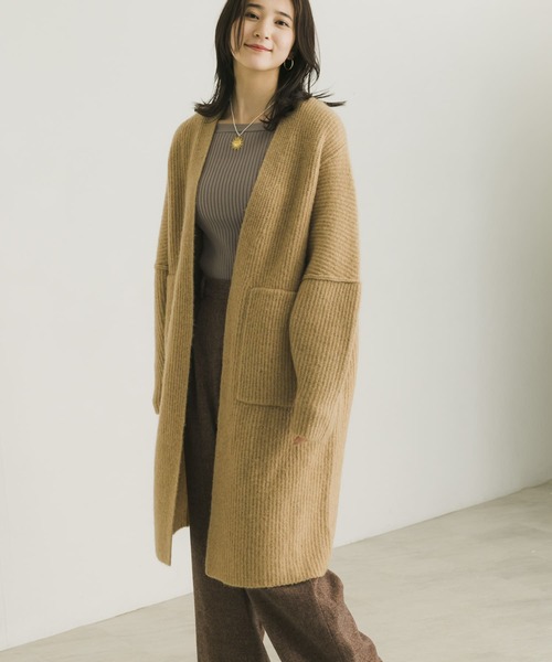 URBAN RESEARCH(アーバンリサーチ)の「モヘヤMIXストレッチガウンカーディガン(カーディガン/ボレロ・レディース・ベージュ/チャコールグレー・FREE)」の11枚目の写真