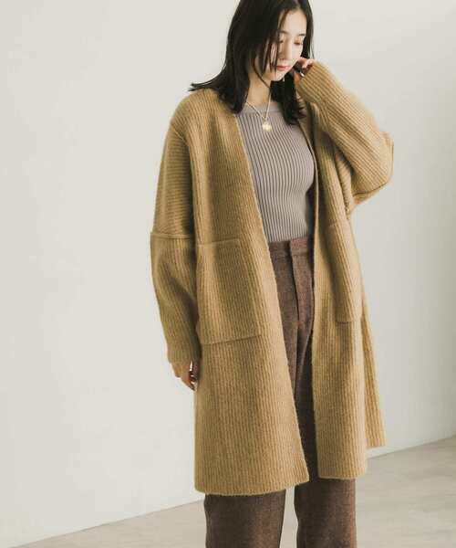 URBAN RESEARCH(アーバンリサーチ)の「モヘヤMIXストレッチガウンカーディガン(カーディガン/ボレロ・レディース・ベージュ/チャコールグレー・FREE)」の15枚目の写真