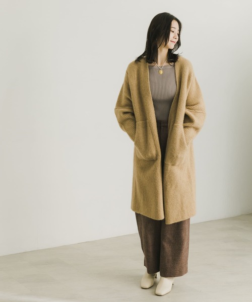 URBAN RESEARCH(アーバンリサーチ)の「モヘヤMIXストレッチガウンカーディガン(カーディガン/ボレロ・レディース・ベージュ/チャコールグレー・FREE)」の18枚目の写真