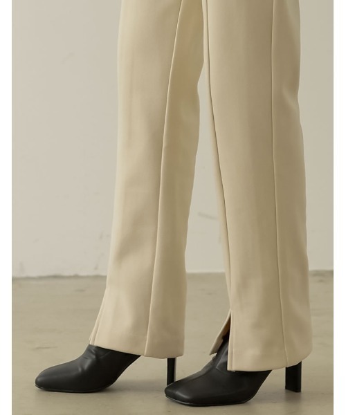 Re:EDIT（リエディ）の「[低身長/高身長サイズ有]起毛ジャージーセンターシームスリットパンツ（その他パンツ・レディース・アイボリー/モカ/ブラック/ピンク・LARGE/TALL/MEDIUM/SHORT）」の14枚目の写真