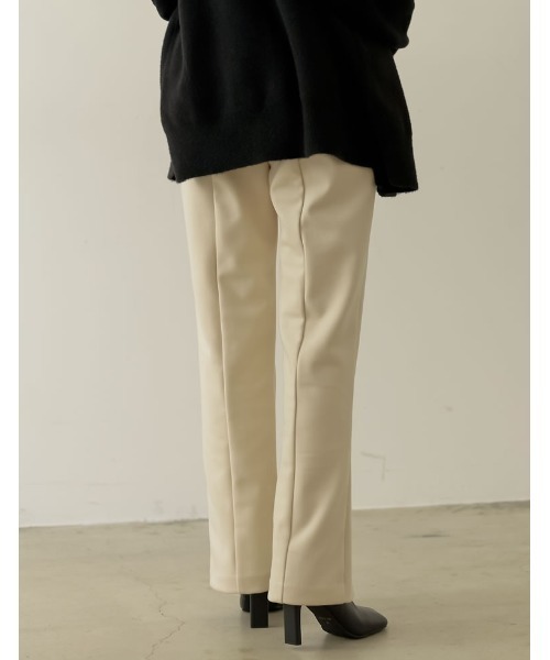 Re:EDIT（リエディ）の「[低身長/高身長サイズ有]起毛ジャージーセンターシームスリットパンツ（その他パンツ・レディース・アイボリー/モカ/ブラック/ピンク・LARGE/TALL/MEDIUM/SHORT）」の15枚目の写真