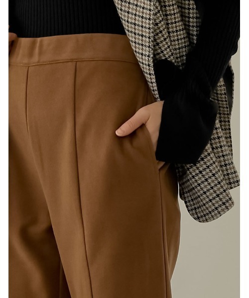 Re:EDIT（リエディ）の「[低身長/高身長サイズ有]起毛ジャージーセンターシームスリットパンツ（その他パンツ・レディース・アイボリー/モカ/ブラック/ピンク・LARGE/TALL/MEDIUM/SHORT）」の22枚目の写真