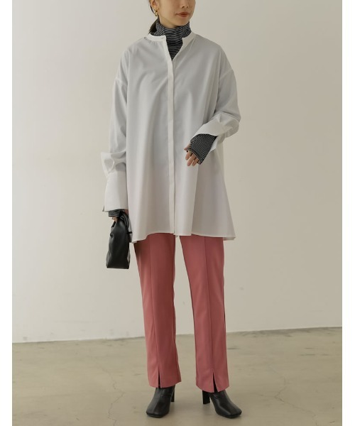 Re:EDIT（リエディ）の「[低身長/高身長サイズ有]起毛ジャージーセンターシームスリットパンツ（その他パンツ・レディース・アイボリー/モカ/ブラック/ピンク・LARGE/TALL/MEDIUM/SHORT）」の20枚目の写真